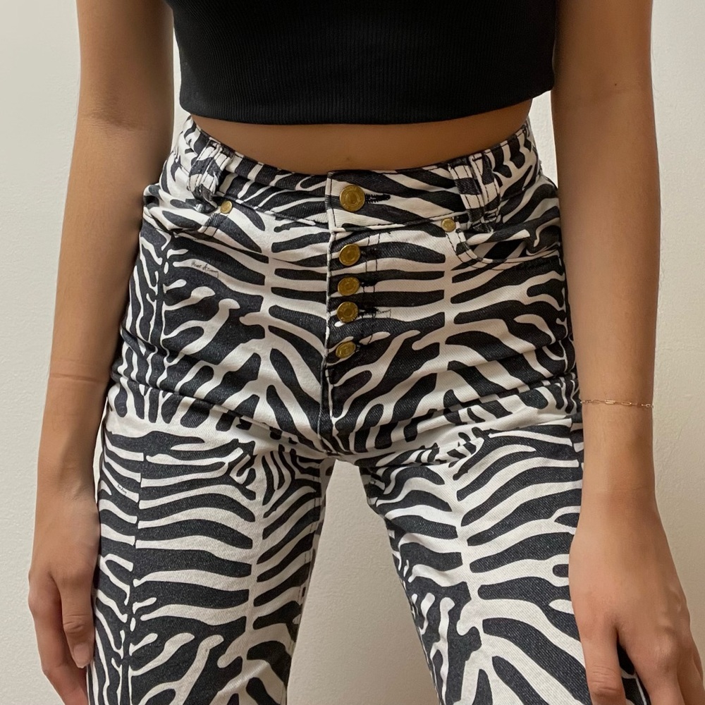 House of Sunny Zebra/Coral Print Pants